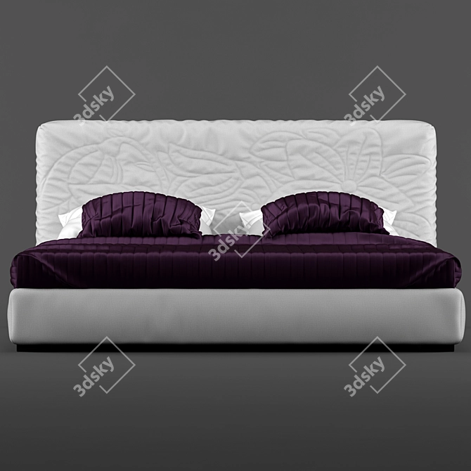 Mauritius Upholstered Bed: Stylish Comfort 3D model image 2