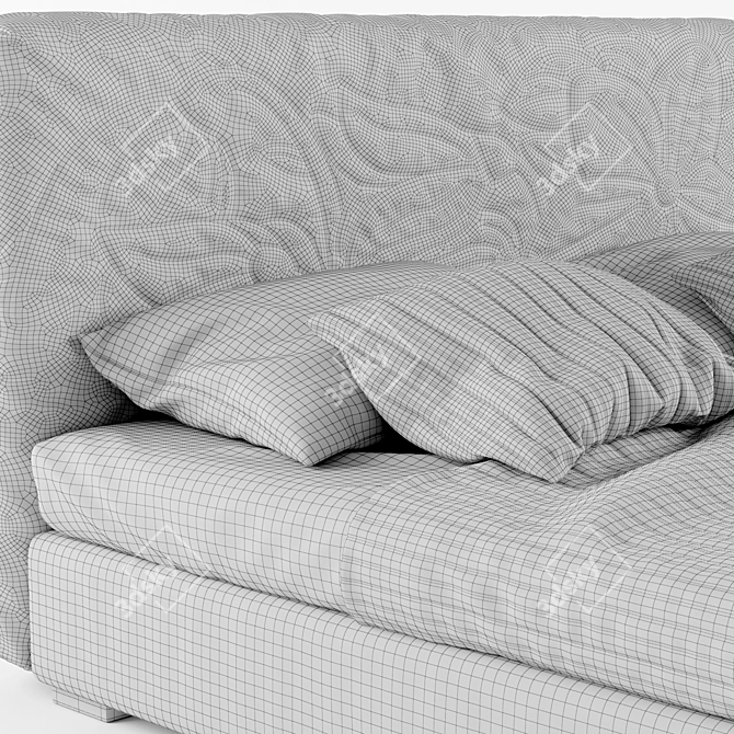 Mauritius Upholstered Bed: Stylish Comfort 3D model image 3