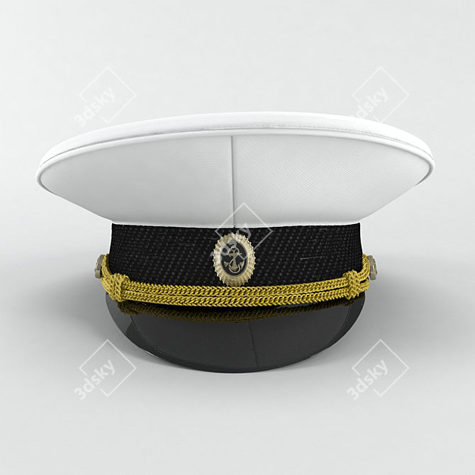 Maritime Commander Cap 3D model image 1