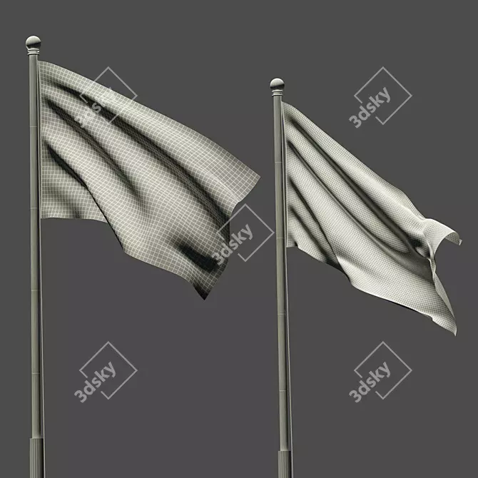 Patriotic USA & GB Flag: Show Your Alliance! 3D model image 3