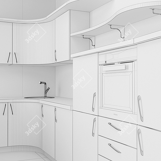Modena Kitchen Set: Modern & Stylish 3D model image 3