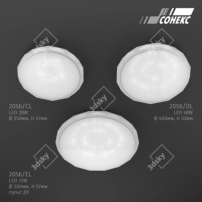 MASIO Wall-ceiling Lamp: Versatile Design, White Plastic Shade, Remote Control 3D model image 1