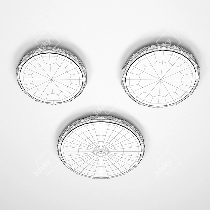 MASIO Wall-ceiling Lamp: Versatile Design, White Plastic Shade, Remote Control 3D model image 2