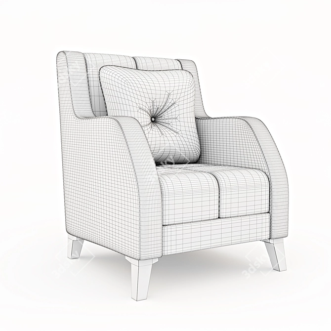 Sheffield Velvet Navy Blue Armchair 3D model image 2