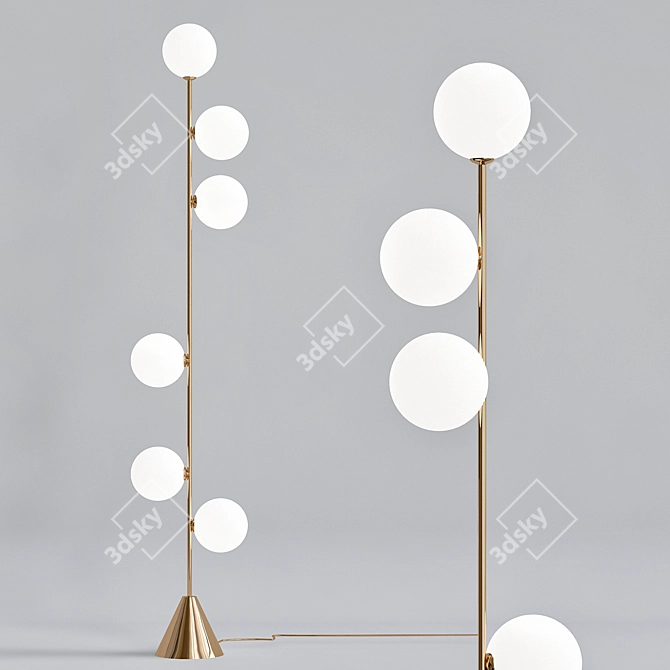 Elegant Standing Light Fixture 3D model image 1