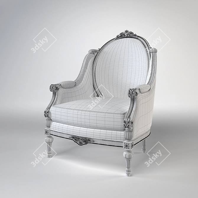 Elegant Italian Armchair by Meroni 3D model image 2