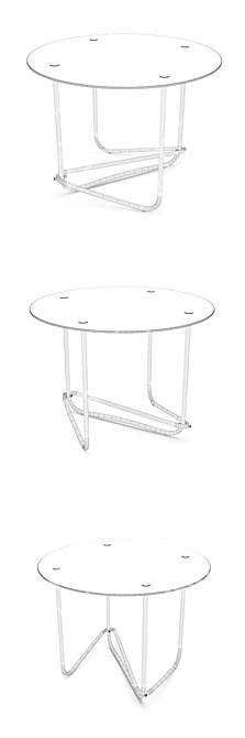 Gubi Mategot Table: Elegant Brass and Glass Design 3D model image 3