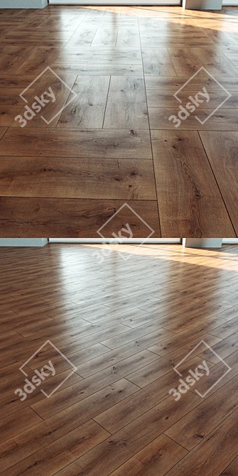 Natural Wood Parquet Flooring 3D model image 3