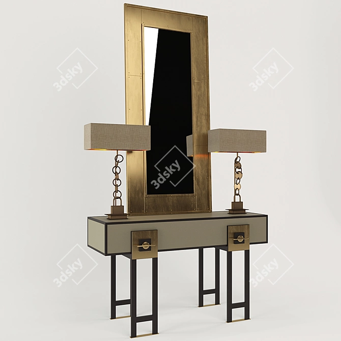 Luxury Mirror Console Set 3D model image 1