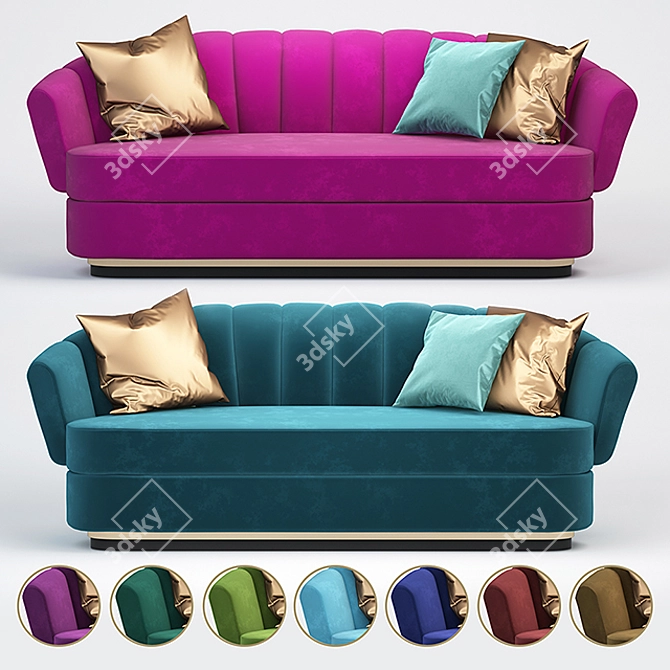Brabbu Powel Sofa: Sleek and Stylish Seating 3D model image 1