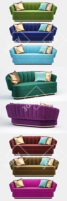 Brabbu Powel Sofa: Sleek and Stylish Seating 3D model image 2