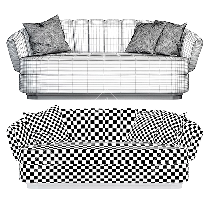 Brabbu Powel Sofa: Sleek and Stylish Seating 3D model image 3