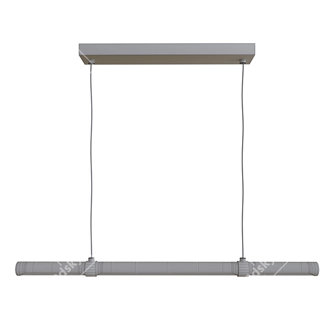 Sleek Wood LED Pendant 3D model image 2