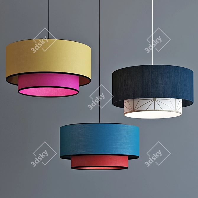 Stratos Marl Pendant Light Set 3D model image 1