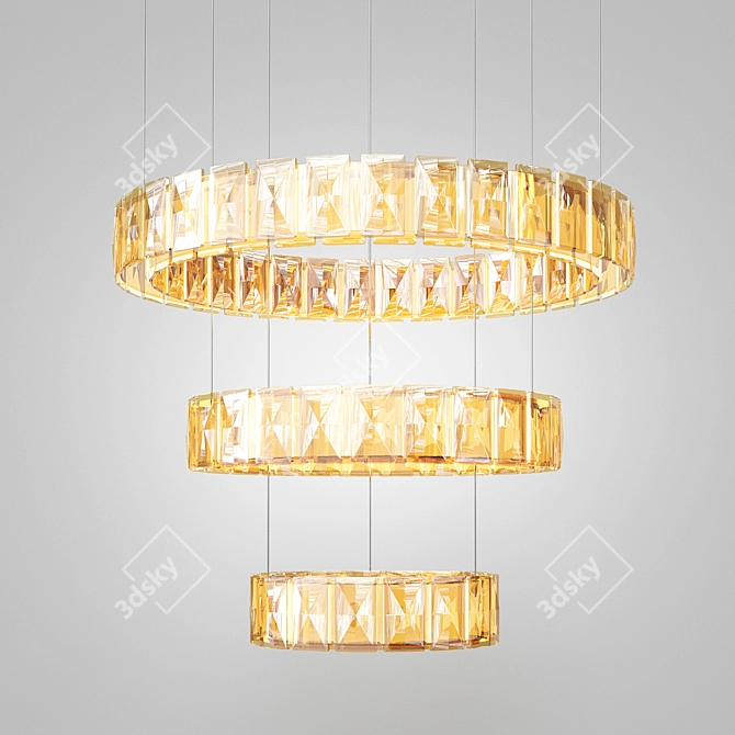 Trendy Brushed Brass Pendant 3D model image 1