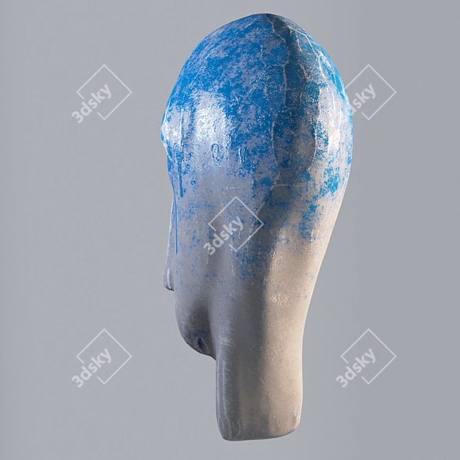 Artistic Gypsum Head Sculpture 3D model image 3