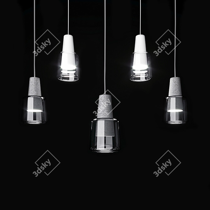 Crystal Lux Uno SP1 Smoke Pendant 3D model image 1