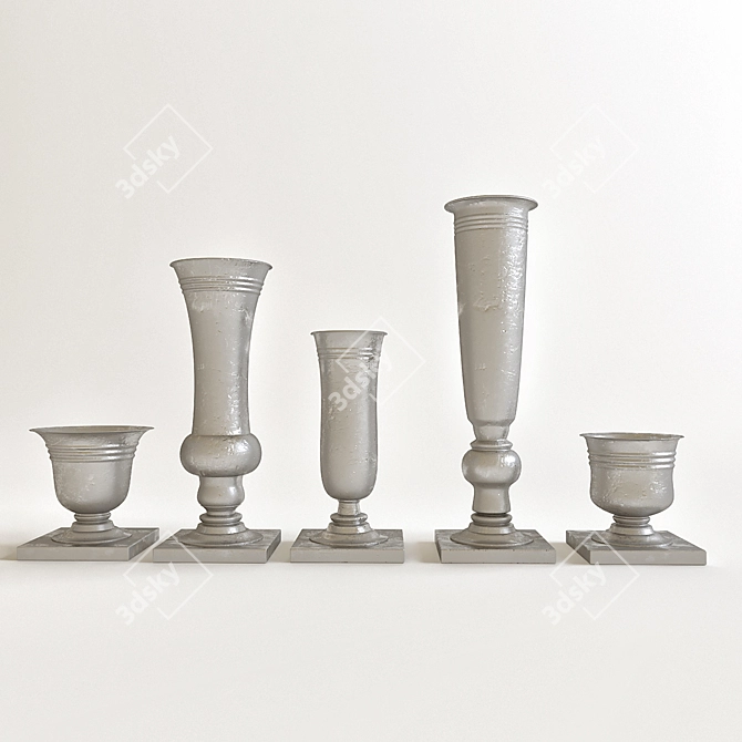 Elegant Roman-inspired Vases 3D model image 2