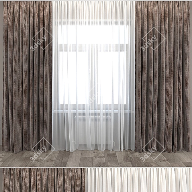 Luxury Drapes & Sheer | 630cm x 630cm 3D model image 1