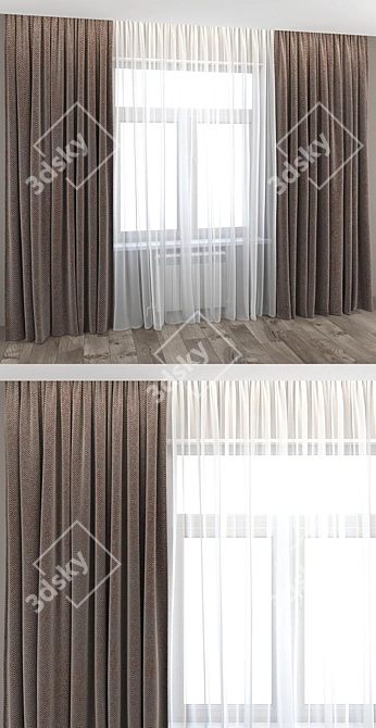 Luxury Drapes & Sheer | 630cm x 630cm 3D model image 2