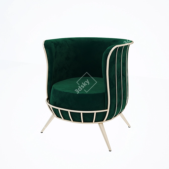 Cozy and Stylish NORA Armchair 3D model image 1