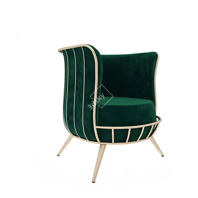 Cozy and Stylish NORA Armchair 3D model image 2