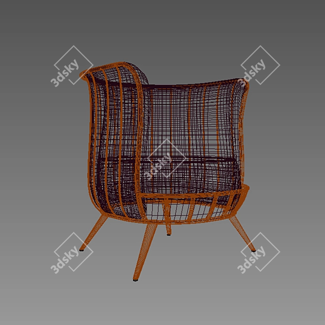 Cozy and Stylish NORA Armchair 3D model image 3