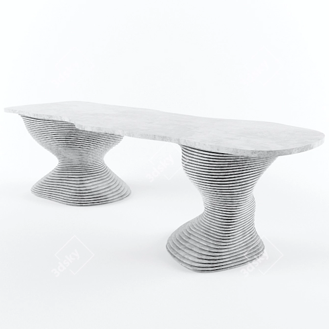 Foldable Modern Office Desk 3D model image 2