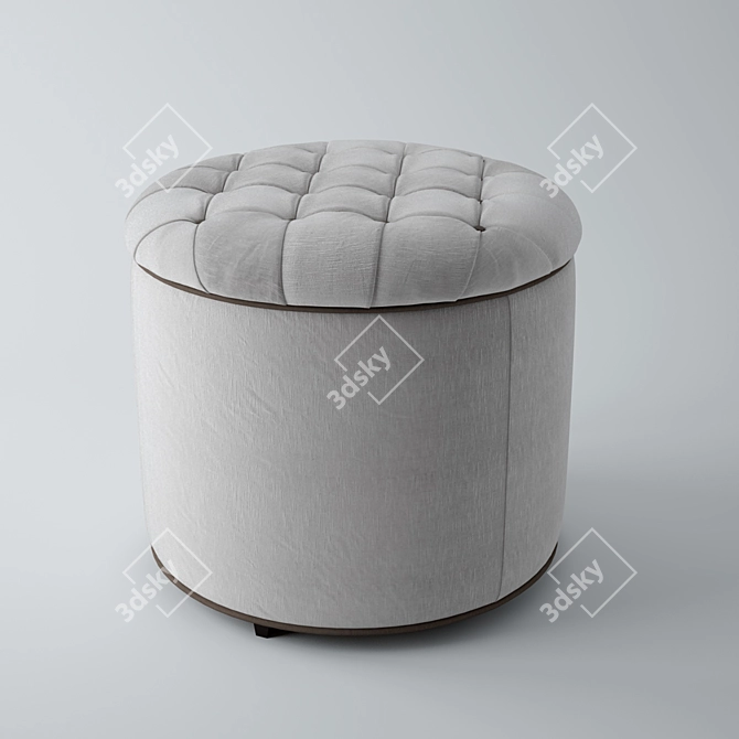 Elegant Adeline Tufted Ottoman 3D model image 1