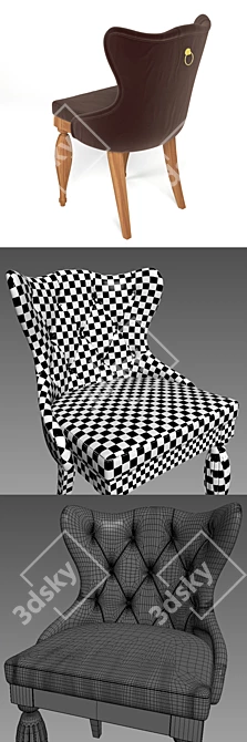 Elegant Riva Chair: Stylish Seating 3D model image 3