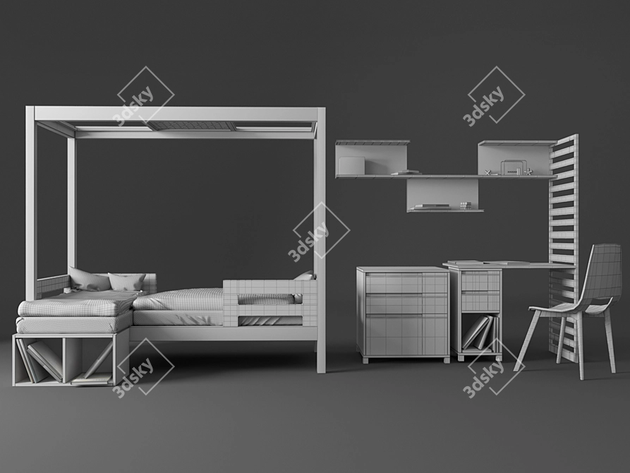 TwinSpace: The Ultimate Bed System for Twins 3D model image 3