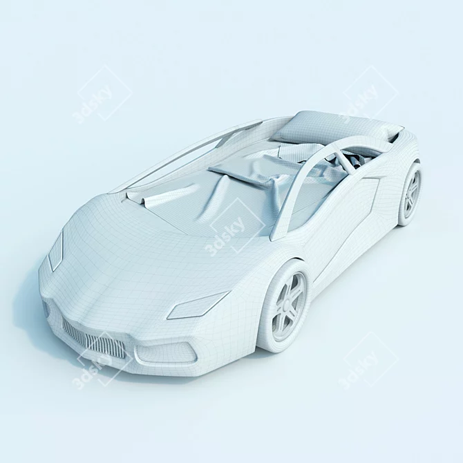 Luxury Lamborghini Bed 3D model image 2
