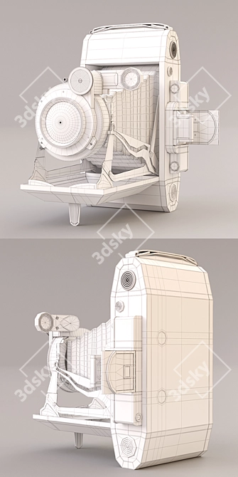 Vintage Zeiss Ikon Folding Camera: Super Ikonta 530/2 3D model image 3