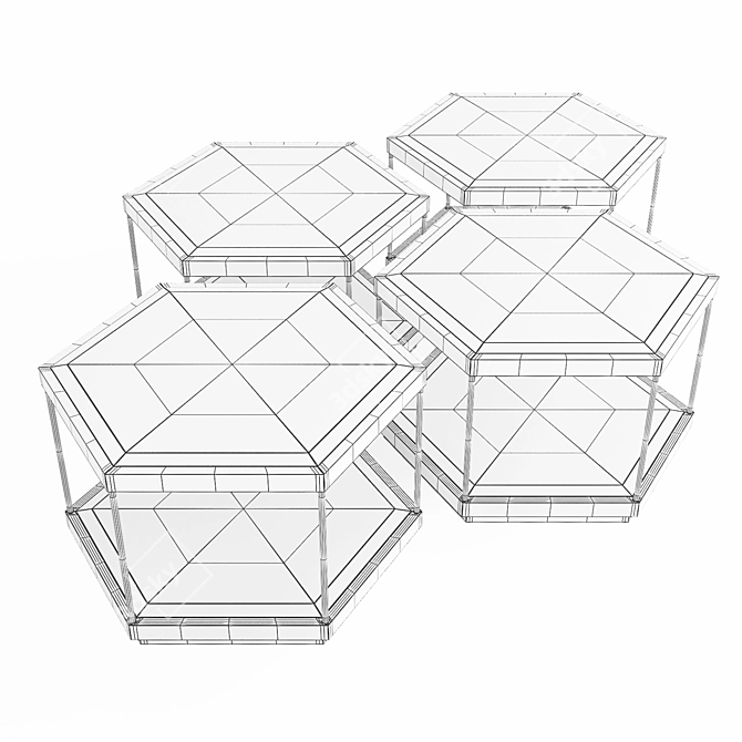 Elegant Eichholtz Coffee Table Set 3D model image 3