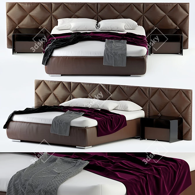 Harrison Bed: Elegant Art Deco Design 3D model image 1