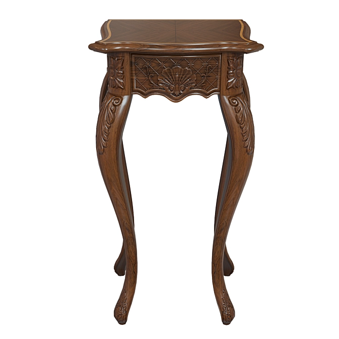Elegant Carved Wood Console Table 3D model image 1