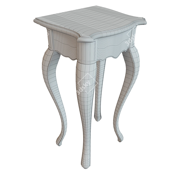 Elegant Carved Wood Console Table 3D model image 3