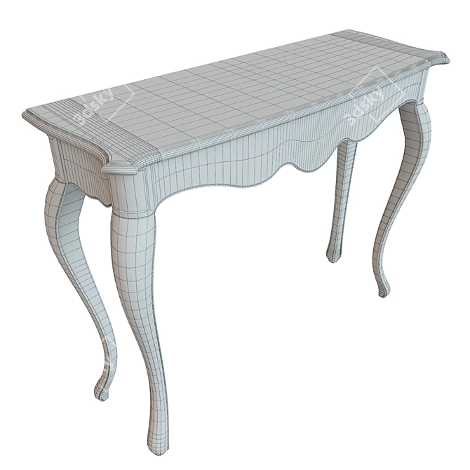 Classic Wood Console Table with Intricate Carving 3D model image 3