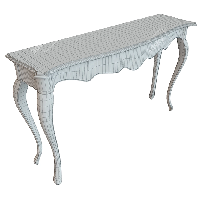 Classic Wood Console Table with Intricate Carving 3D model image 3