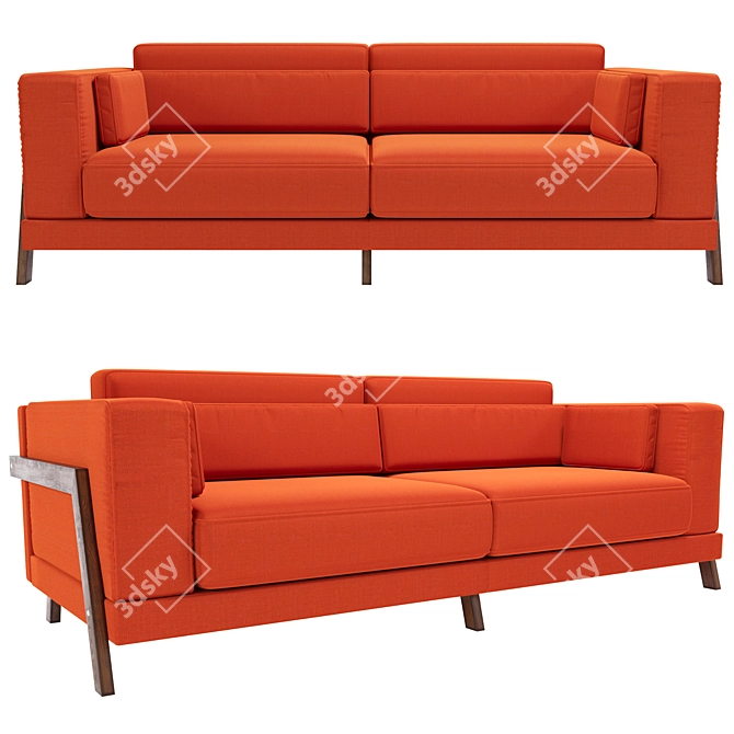 Contemporary 3-Seater Sofa Ashley 3D model image 1