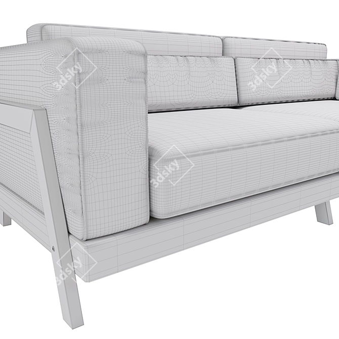 Contemporary 3-Seater Sofa Ashley 3D model image 3