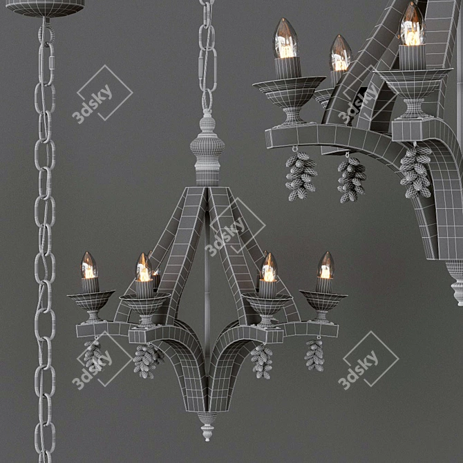 Artevaluce 41086: Stylish Wooden Pendant Light 3D model image 2