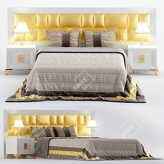 Sleek and Stylish Bedroom Smania 3D model image 1