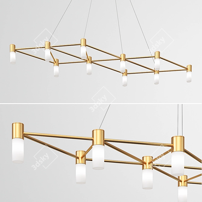 Sleek Matrix Chandelier: Modern Elegance 3D model image 1