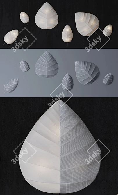 Karman Eden: Innovative Leaf-inspired Wall & Ceiling Light 3D model image 3