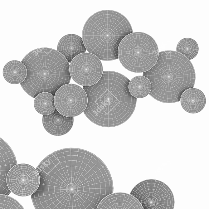 Metal Banyan Wall Decor 3D model image 2