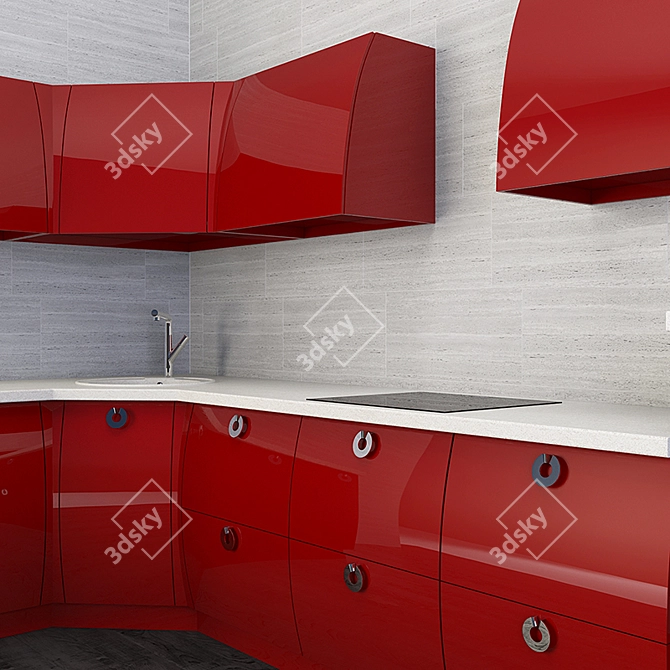 Ferrara 2: Elegant Kitchen Set 3D model image 2