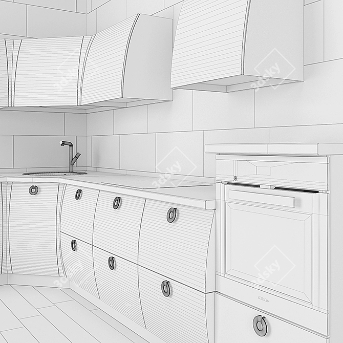 Ferrara 2: Elegant Kitchen Set 3D model image 3