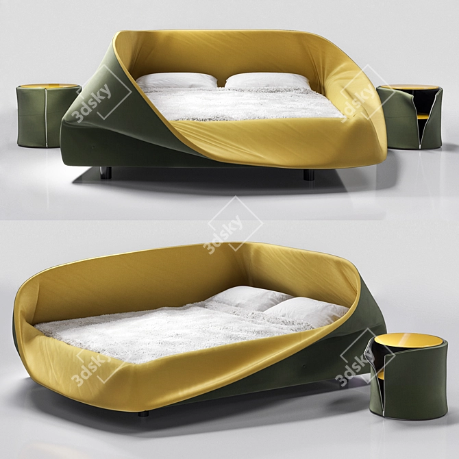 Lago Colletto King Size Bed 3D model image 1