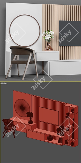 Modern Thermo TV Stand Set 3D model image 3